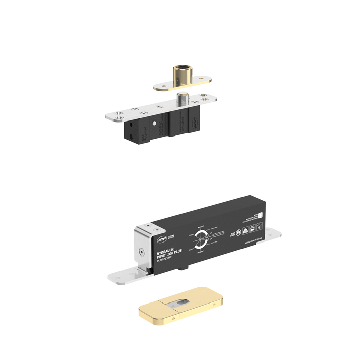 JNF IN.05.213.HO.BH3UP5 double action 100kgs CAM hydraulic timber door offset pivot set - Hold Open