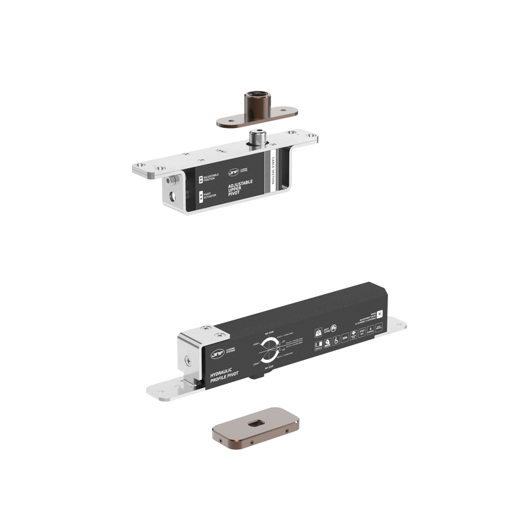 JNF IN.05.224.HO BH1UP1 Plus Double action 100kgs hydraulic timber door pivot set - Hold Open