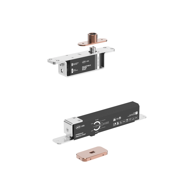 JNF IN.05.224.HO BH1UP1 Plus Double action 100kgs hydraulic timber door pivot set - Hold Open