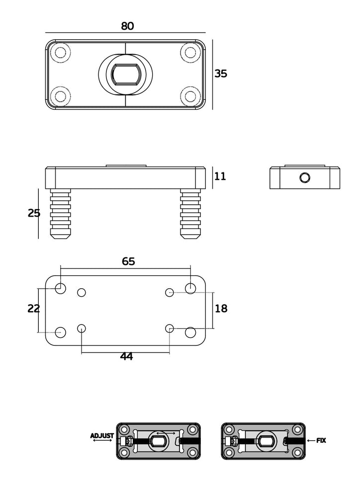 JNF IN.05.204.HO.BH4UP4 Edge Double action 100kgs hydraulic timber door pivot set - Hold Open