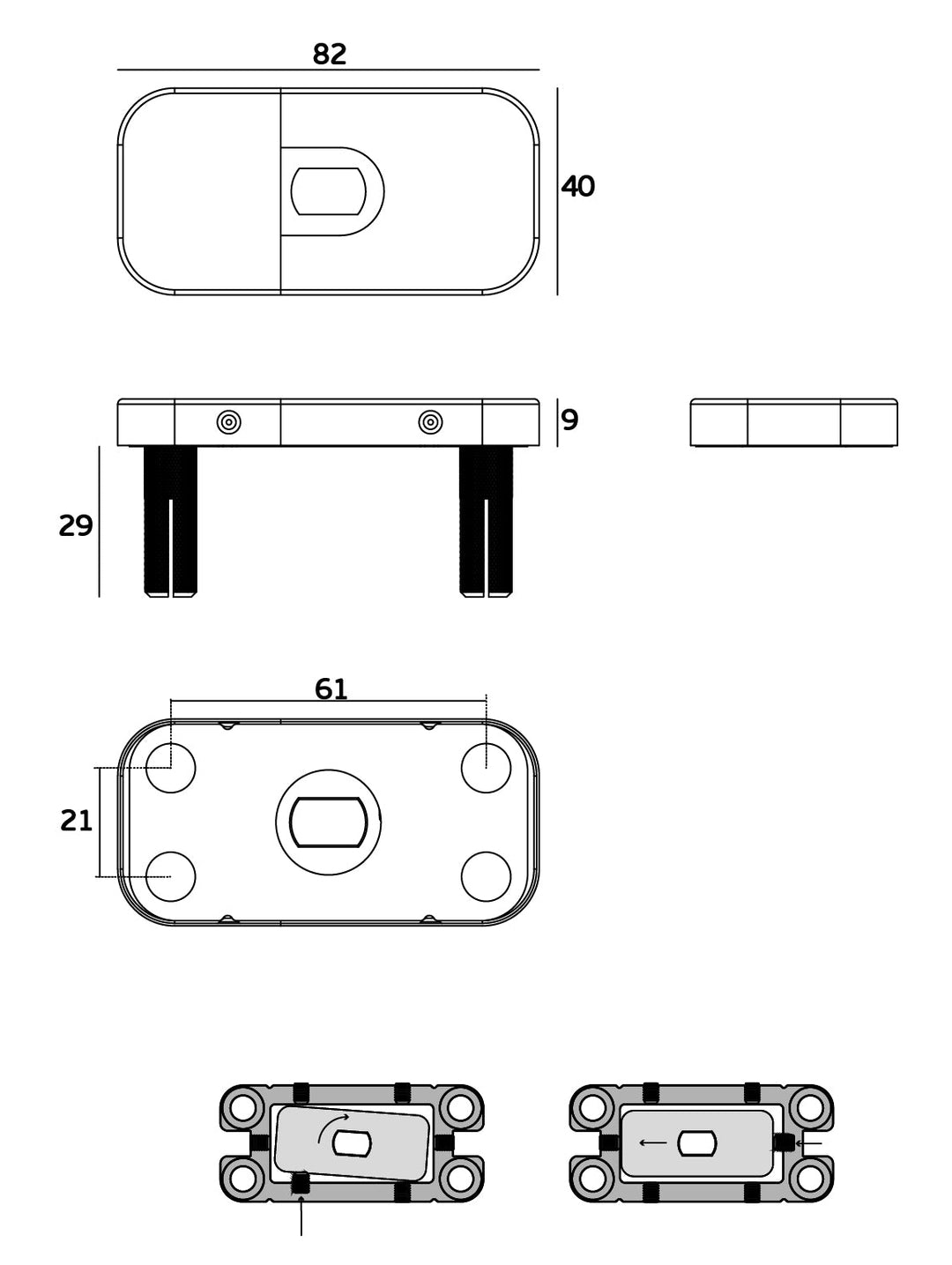 JNF IN.05.203.HO.BH5UP6 double action 60kgs CAM hydraulic timber door pivot set