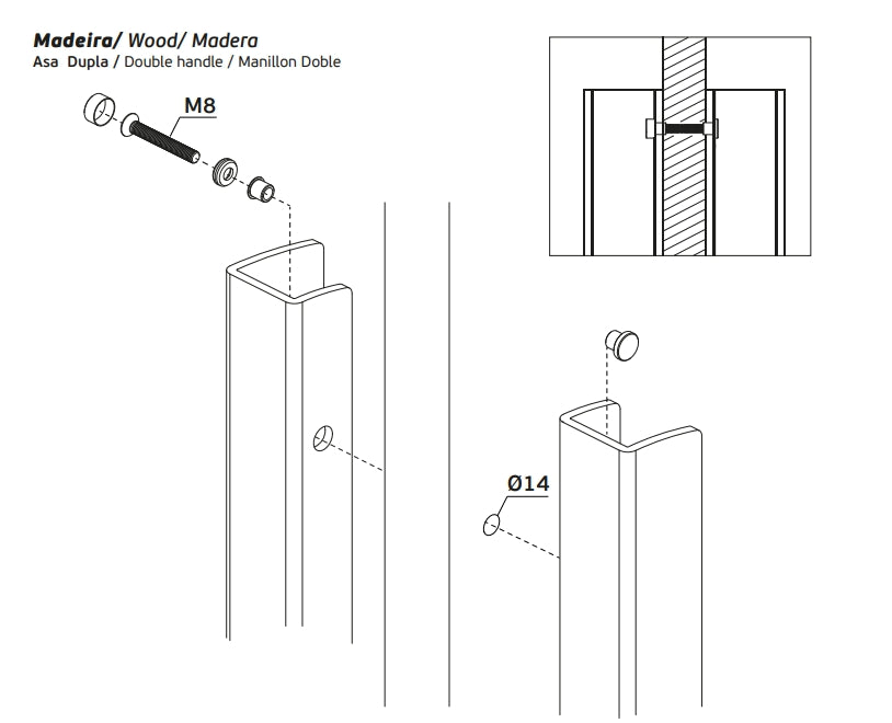 JNF Rectangular Open Angle Pull Handle
