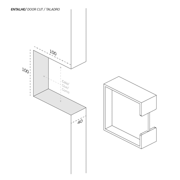 JNF Square 300 Flush Sliding Pocket Door Handle