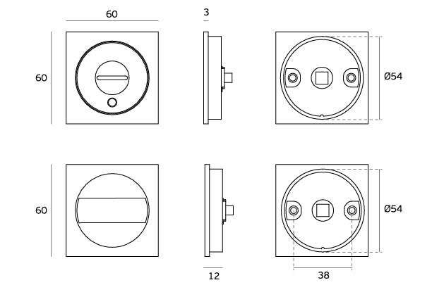 JNF Square 940 Sliding WC Turn and Release Kit