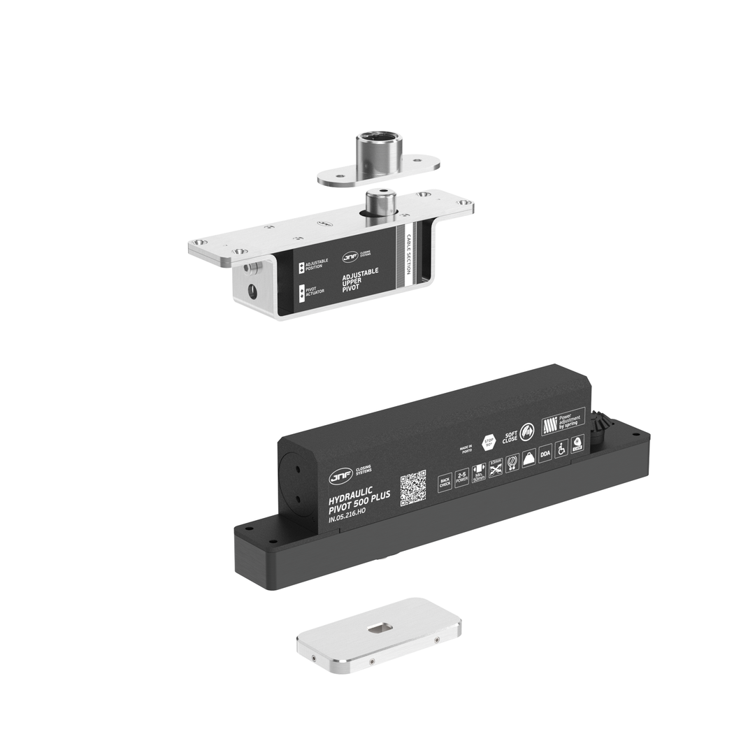 JNF IN.05.216.HO.BH2HUP2 double action 500kgs CAM hydraulic timber door pivot set - Hold Open - Itfitz