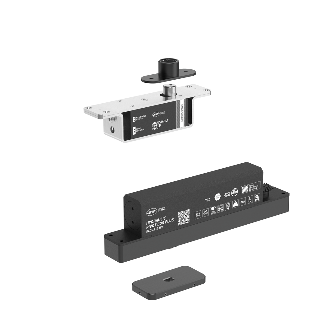 JNF IN.05.216.HO.BH2HUP2 double action 500kgs CAM hydraulic timber door pivot set - Hold Open - Itfitz