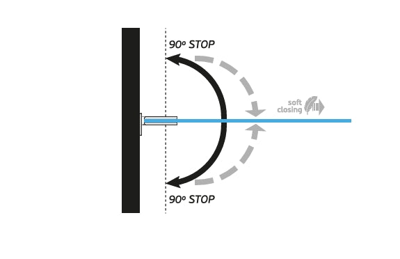 JNF 60kgs Hydraulic Wall to Glass Shower Hinge