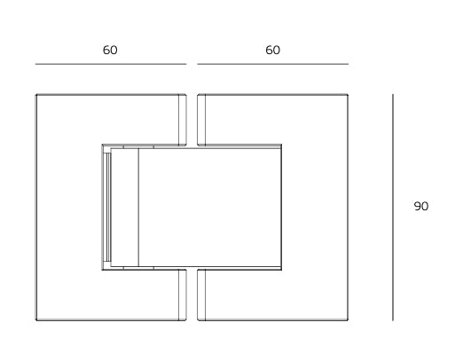 JNF 60kgs Hydraulic Glass to Glass Shower Hinge