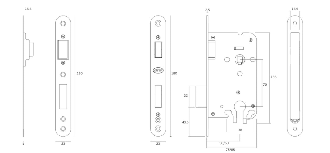 JNF Mortice Magnetic Lock - 60mm