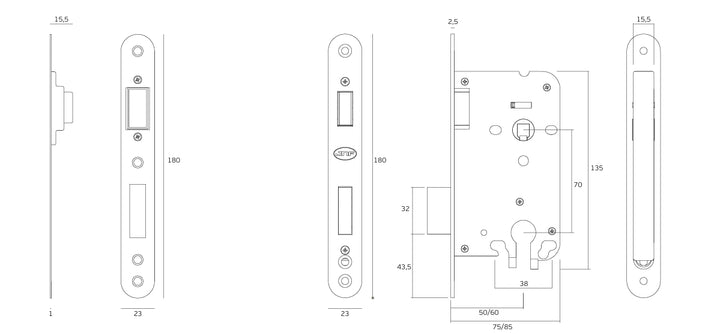 JNF Mortice Magnetic Lock - 60mm