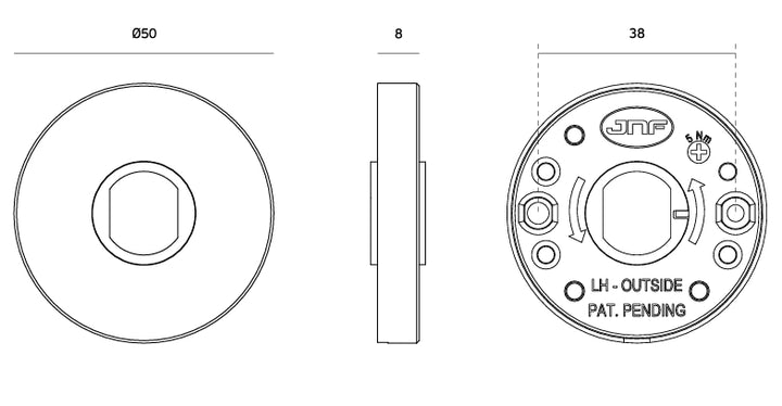 JNF Tubular 16mm R04M Mitred Lever Handle Set