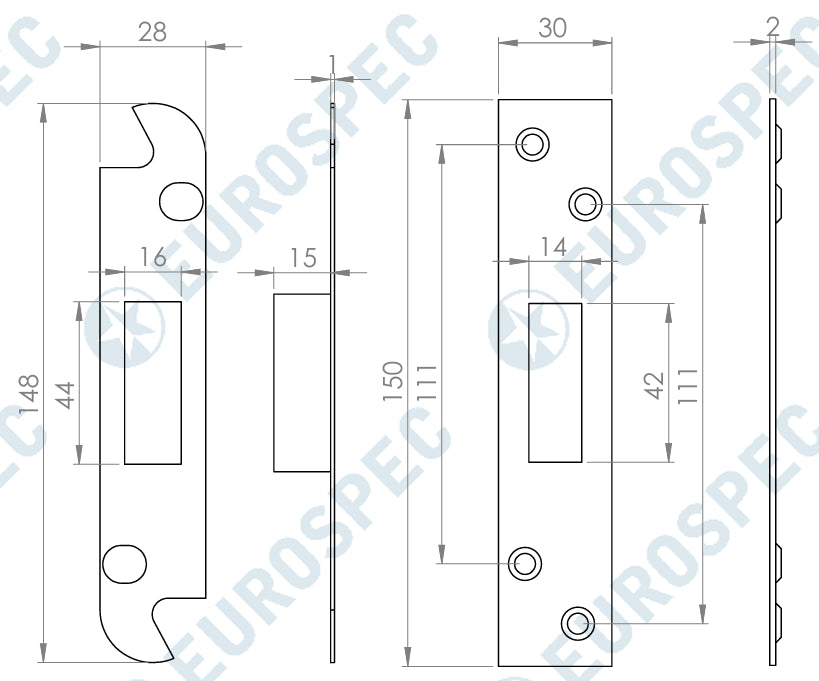 Carlisle Brass LDS5530 3" 5 Lever Deadlock - 57/78mm