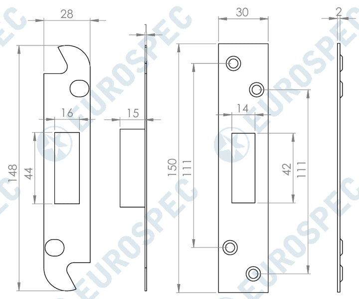 Carlisle Brass LDS5530 3" 5 Lever Deadlock - 57/78mm