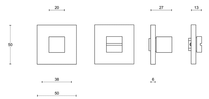 Square LSQWC50 toilet turn and release set