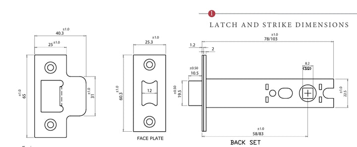 M.Marcus Heritage Brass LAL0137 3" Heavy Duty Tubular Latch - 58/78mm