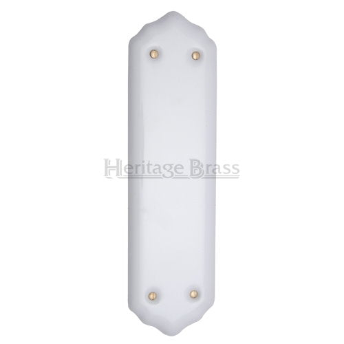 M.Marcus Heritage Brass Plain White Porcelain Shaped Finger Plate - itfitz