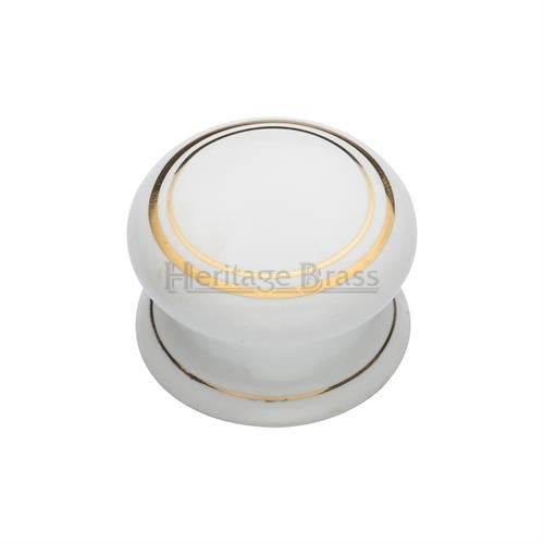 M.Marcus Heritage Brass Gold Line Porcelain Cabinet Knob - itfitz