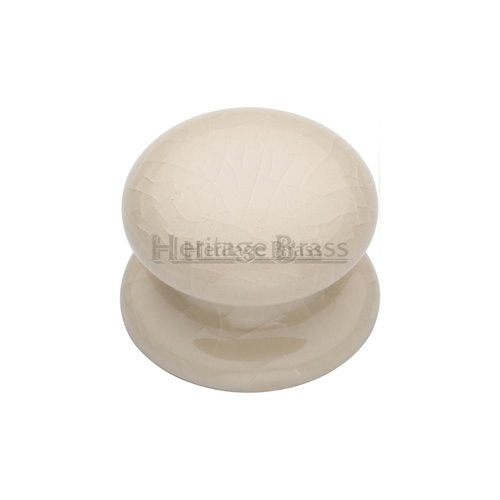 M.Marcus Heritage Brass Cream Crackle Porcelain Cabinet Knob - itfitz