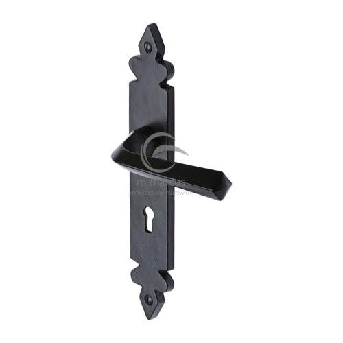 M.Marcus Black Iron Rustic Ironbridge Lever Handle on Plate - itfitz