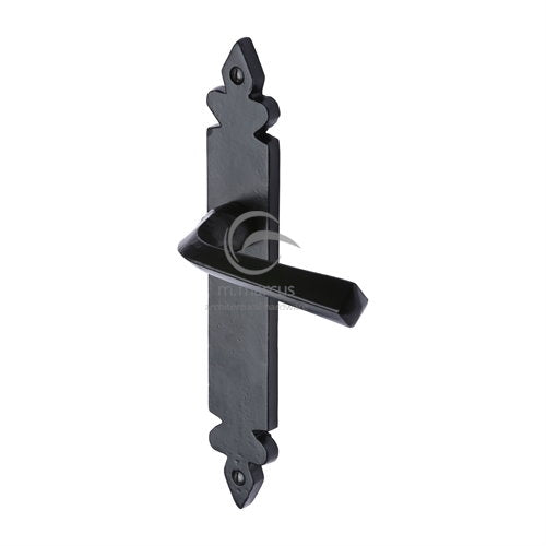 M.Marcus Black Iron Rustic Ironbridge Lever Handle on Plate - itfitz