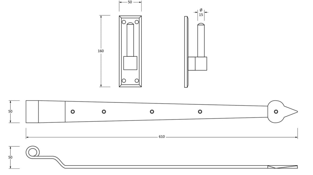 From the Anvil Hook and Band Cranked Hinge