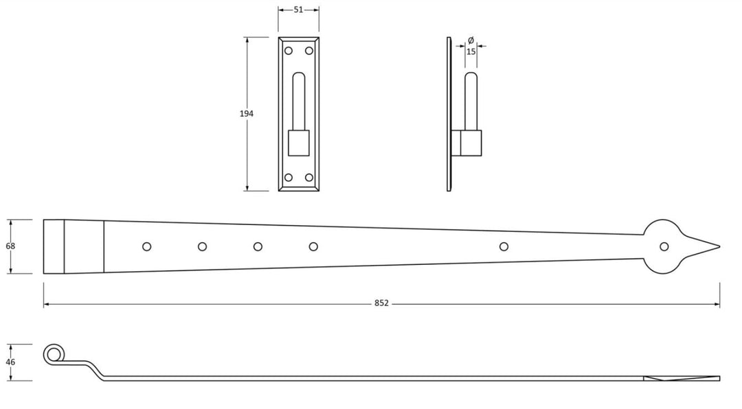 From the Anvil Hook and Band Cranked Hinge