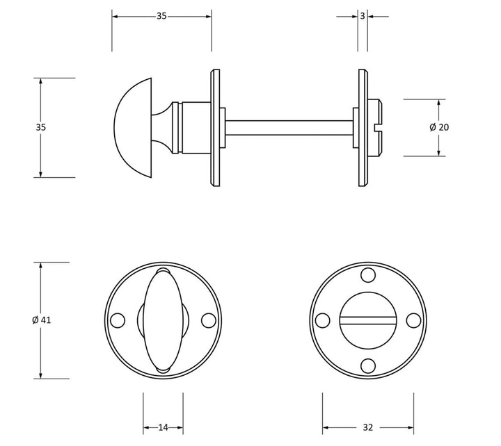 From the Anvil Round Blacksmith Bathroom Thumbturn Release