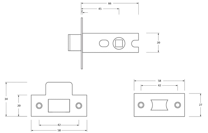 From the Anvil Residential 2½" Tubular Latch - 45/66mm