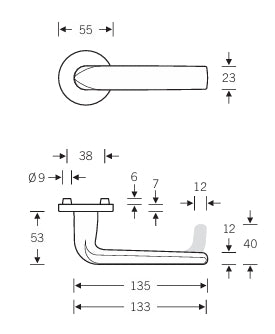 FSB 1267 Lever Handle Set