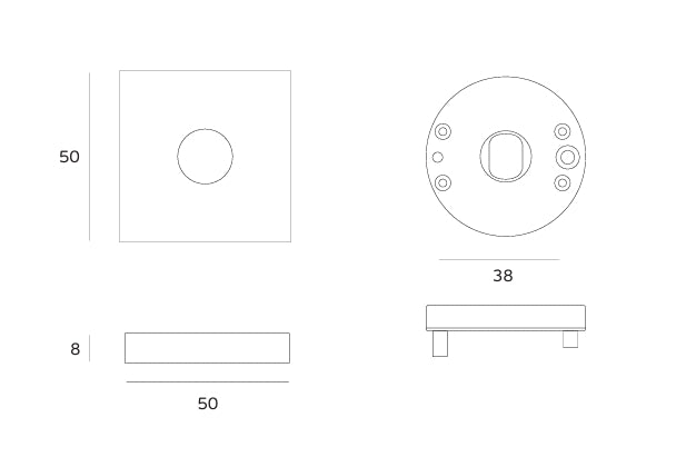 JNF Quadro Square Door Knobs