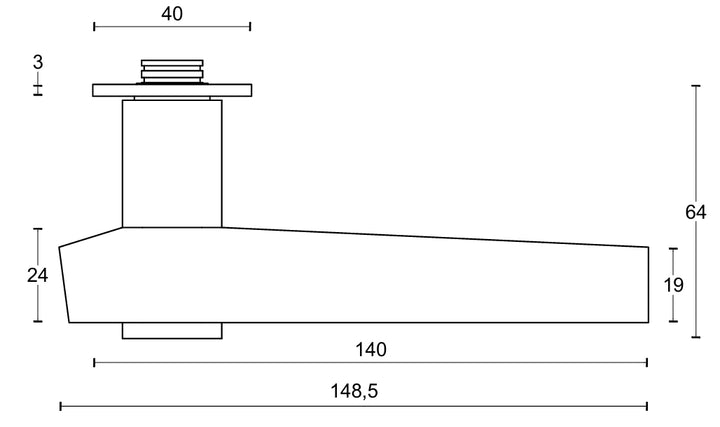 Formani Tense BB100P236 Lever Handle on Plate technical drawing - itfitz