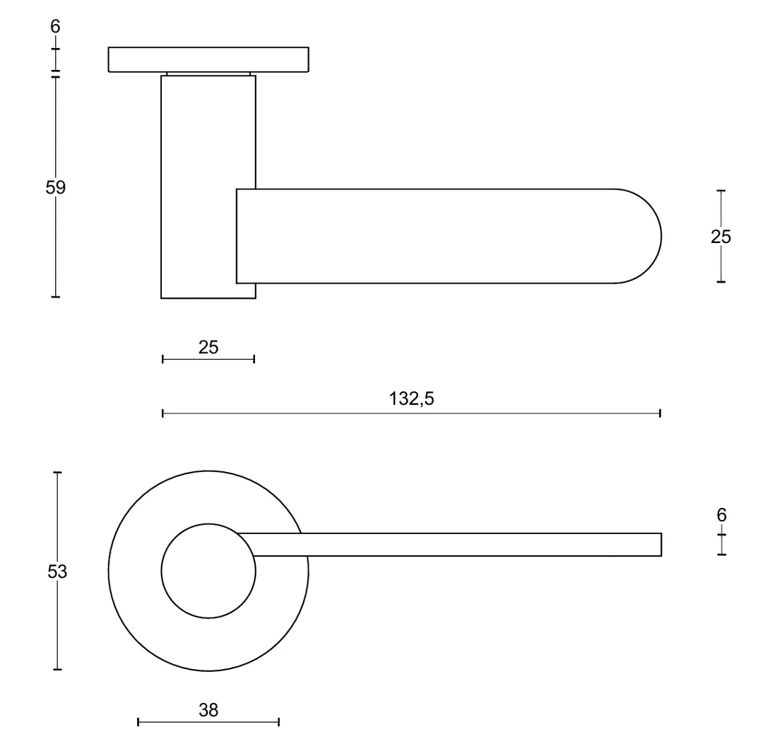 Formani Tense BB102 Lever Handle technical drawing  itfitz