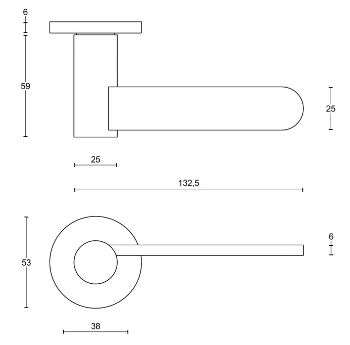 Formani Tense BB102 Lever Handle technical drawing  itfitz