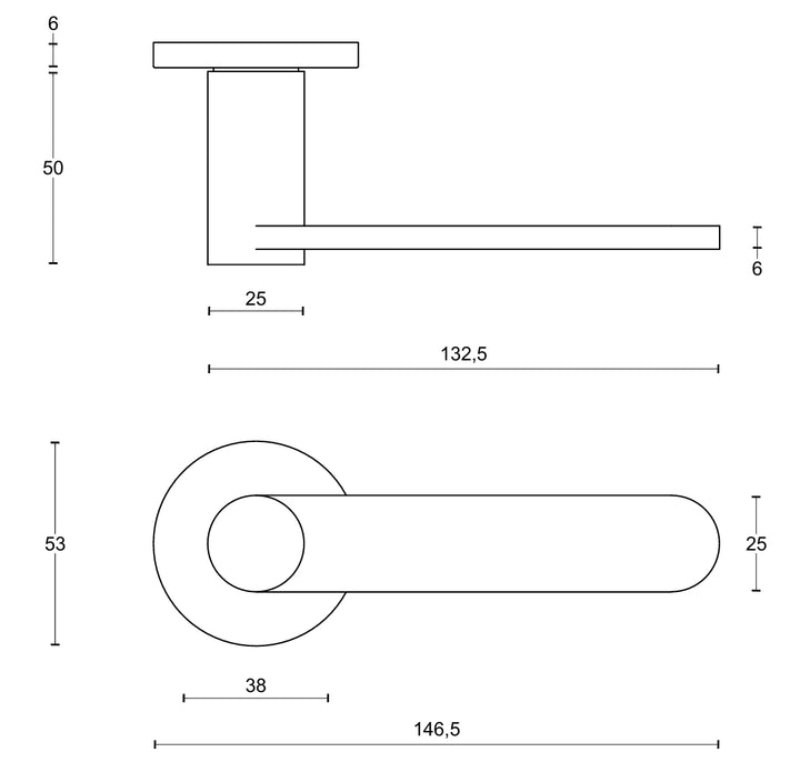 Formani Tense BB103 Lever Handle technical drawing - itfitz