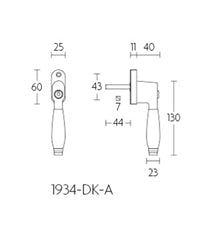 Timeless 1934-DK-A locking tilt and turn window handle