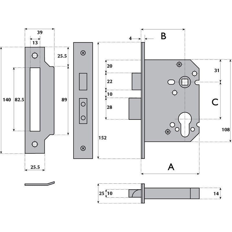 Imperial Locks Y7000 Euro Profile Cylinder Sashlock - Heavy Duty Spring - itfitz