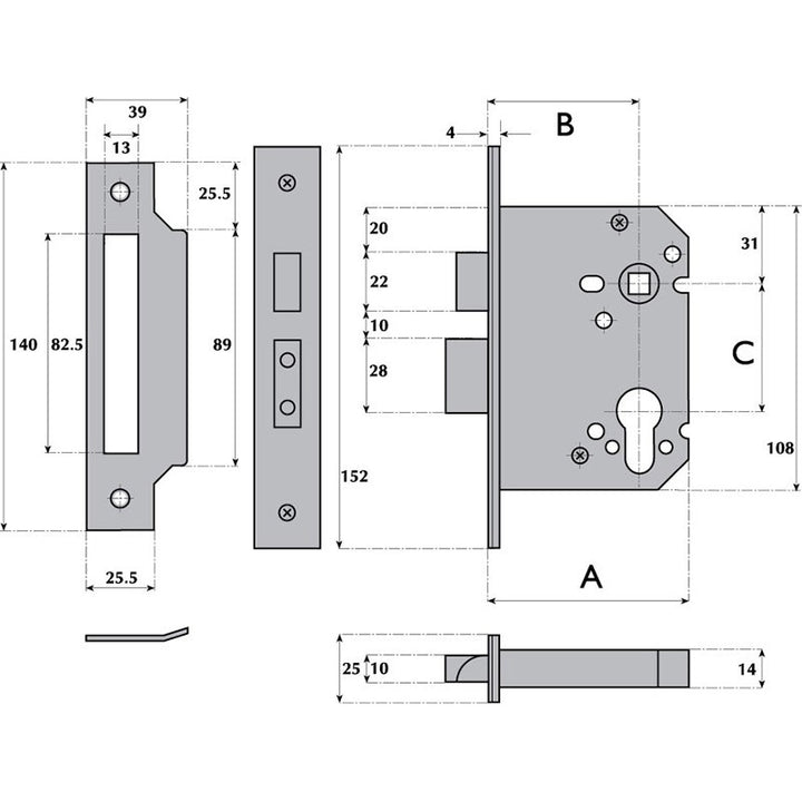 Imperial Locks Y7000 Euro Profile Cylinder Sashlock - Heavy Duty Spring - itfitz