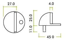 ZOO Hardware ZAS06B Shield Stop 45