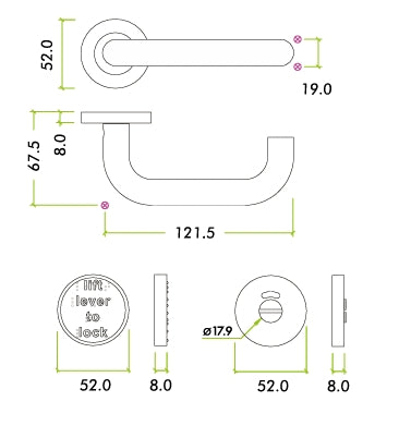 Zoo Hardware Lift to Lock Handle Release Set