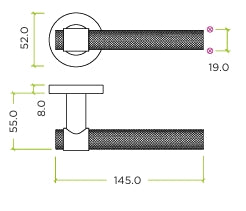 Zoo Hardware ZCS2190G3 Knurled Lever Handle Set