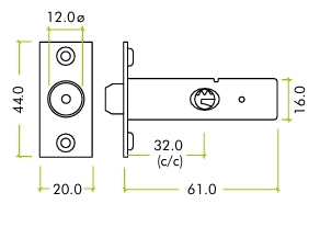 ZOO HARDWARE ZRB02 TECHNICAL DRAWING