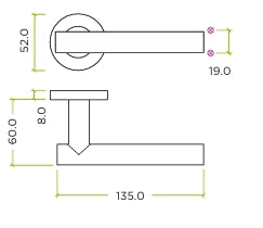 Zoo Hardware ZCS2130G3 T-Bar Lever Handle Set
