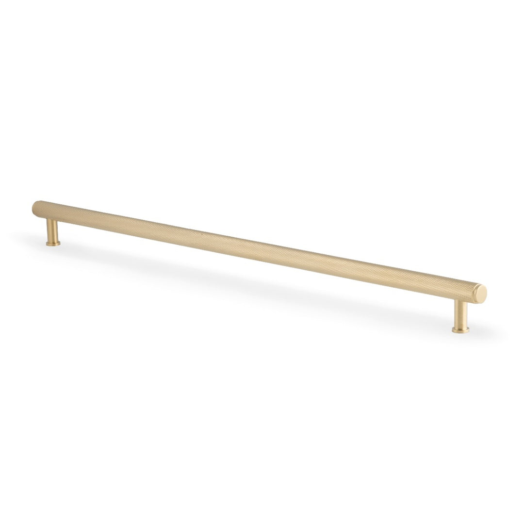 Alexander Wilks AW809 Crispin Knurled Cabinet handle - 448mm - satin brass