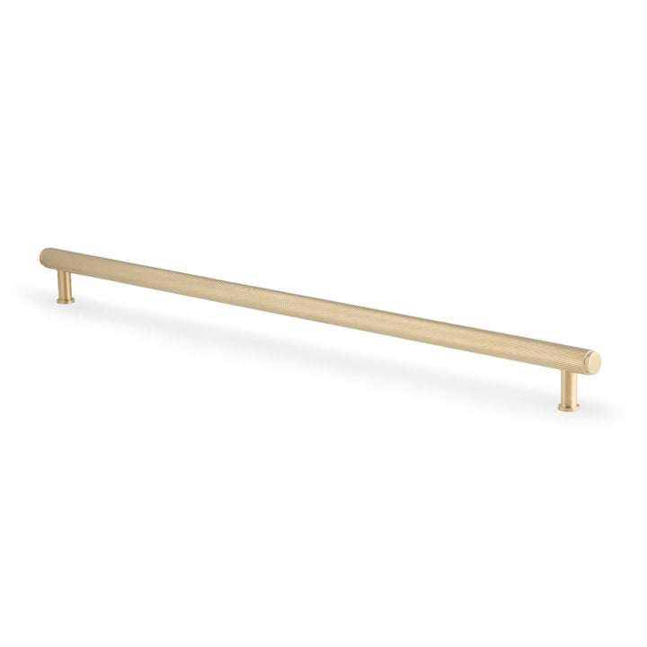 Alexander Wilks AW809 Crispin Knurled Cabinet handle - 448mm - satin brass