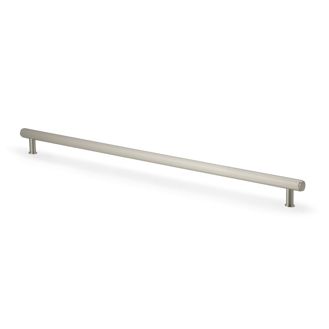 Alexander Wilks AW809 Crispin Knurled Cabinet handle - 448mm - satin nickel