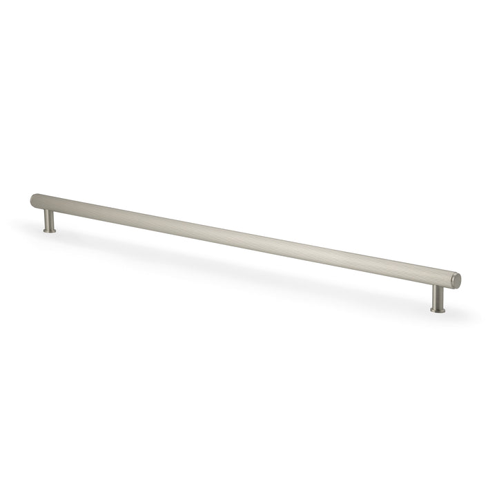 Alexander Wilks AW809 Crispin Knurled Cabinet handle - 448mm - satin nickel