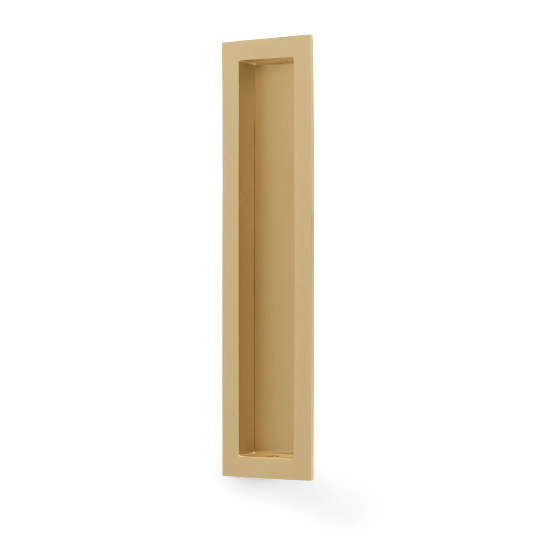 Alexander Wilks AW911 Rectangular Flush Pull - 200mm - satin brass