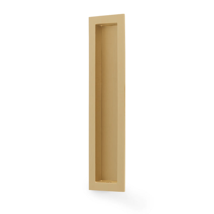 Alexander Wilks AW911 Rectangular Flush Pull - 200mm - satin brass