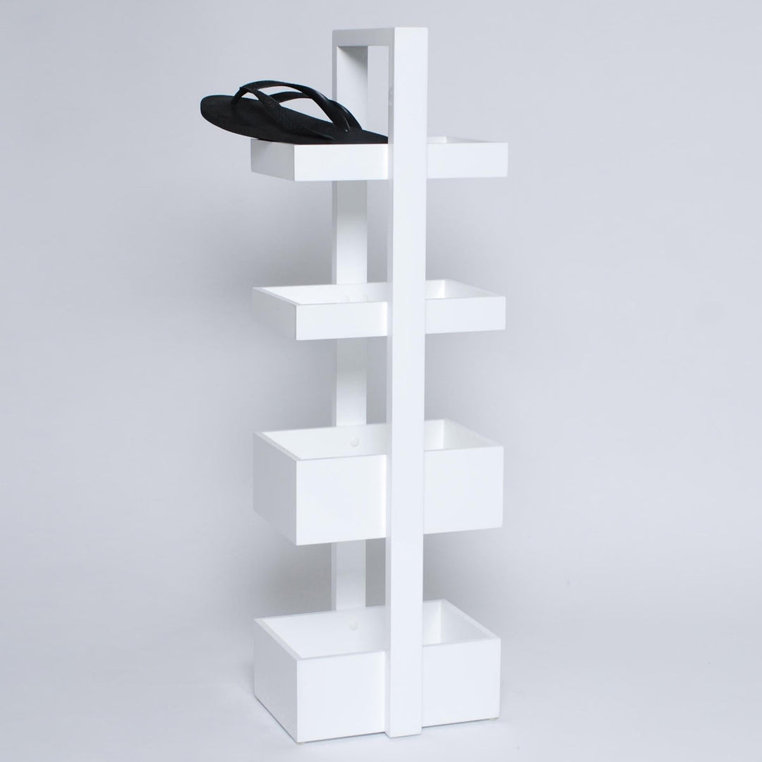 WIREWORKS 80005 Mount Fuji Beech Wood White 4 Tray Caddy