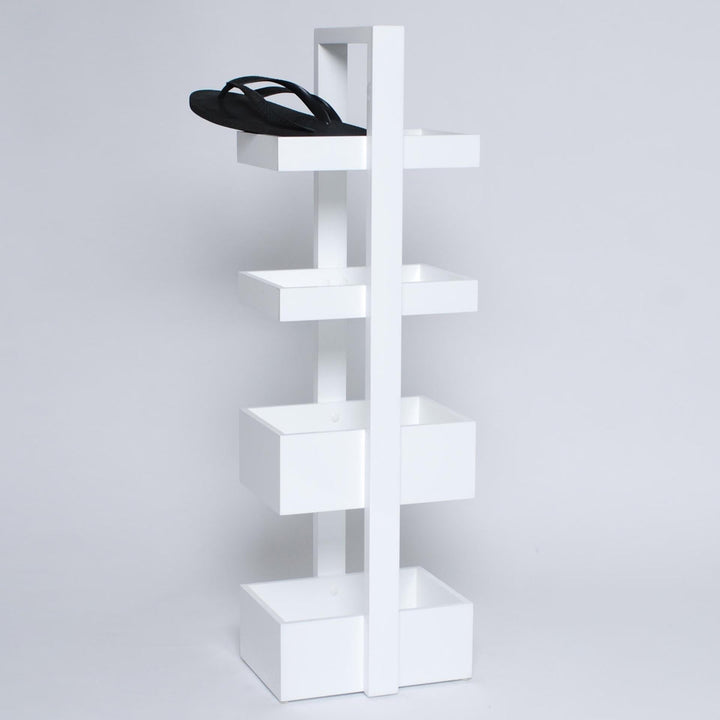 WIREWORKS 80005 Mount Fuji Beech Wood White 4 Tray Caddy